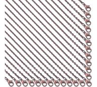 Forise 24 Pack Necklace Chains Bulk 2mm Antique Red Copper Alloy Cable Links Chains for DIY Jewelry Making 24 Inches