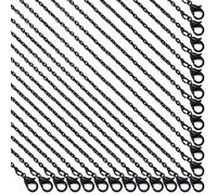 Forise 24 Pack Necklace Chains Bulk 2mm Black Alloy Cable Links Chains for DIY Jewelry Making 18 Inches
