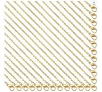 Forise 24 Pack Necklace Chains Bulk 2mm Gold Plated Alloy Cable Links Chains for DIY Jewelry Making 24 Inches