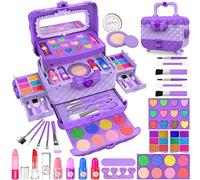 Forisun 22PCS Real Washable Makeup Set Toy, Purple Theme Beauty Set, Non-Toxic & Washable, Pretend Makeup for Girls Age 3+