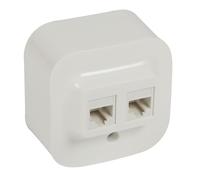 FORIX White Outlet for Computer Network NT, 2x UAE 8, CAT.5E