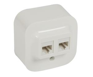 FORIX White Outlet for Computer Network NT, 2x UAE 8, CAT.5E