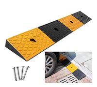 foriy Rubber Curb Ramp 2'' Driveway Ramp 1 Pack Heavy Duty Car Ramp w/4 Expansion Screws Loading Rubber Ramp for Cars Forklifts Trucks Motorcycle Wheelchairs 39''(L) X6''(W) X2''(H)