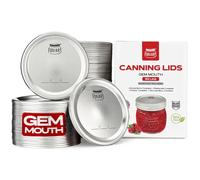 Forjars Gem Lids for Canning Jars - Stainless Steel, Rust - Proof - 50-pack - 78 mm diameter - Large Small Replacement Bulk Size Storage Silver Metal Seals Band Glass Flat Can Tops Covers