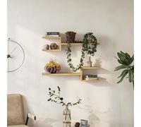 Fork' Modern Floating Shelf Set 18.2cm 2 Piece Decortie Natural 1 Pack