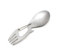 Fork Stainless Steel Sporks Titanium Spoon with Can Bottle Opener Multi-Tool for Camping Travel Cutlery Silver, 3-in-1 Camping Cutlery