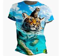 FORKIS T Shirts Men Men Plus Size Printed T Shirt Big And Tall Graphic Crew Neck Short Sleeve Summer Streetwear Comfortable Casual-Yl-006,Xxl