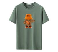 FORKIS T Shirts Men Plus Size 10Xl 12Xl T-Shirt Men Summer Short Sleeve Tshirt Cotton Casual Print Shirt Male Big Size 12Xl Tops Tees 9 Color-Olive Green,10Xl(150Kg To 160Kg)