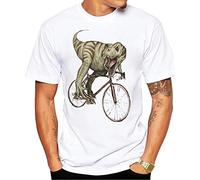 FORKIS T Shirts Men Sea Turtle And Fixed Gear Bike Retro T-Shirt Summer Men Short Sleeve Hip Hop Boy Casual Tops Funny Animal Tees-Z13738,Xl
