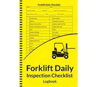 Forklift Daily Inspection Checklist Log Book, Equipment Safety Inspection Report, Forklift safety inspection daily logbook, Forklift operator's daily safety checklist, Daily Forklift Inspection Form
