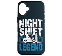 Forklift Driver Night Shift Logistics Case for iPhone 16 Plus