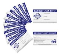 Forklift Operator Cards, 30 Pack Wallet Training ID & Safety Checklist | 30 double-sided cardstock forklift wallet cards, 3.5 x 2 inches, with name, issuer, date fields and safety tips on back