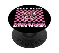 Forklift Operator Girl Warehouse Princess coming Through PopSockets Adhesive PopGrip