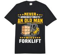 Forklift Operator Never Understimate Old Man Forklift Comfort Colors Adult Heavyweight T-Shirt