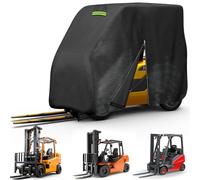 Forklift Protection Cover All Weather, Forklift Cover Waterproof 600D Fits All Forklifts Up to 8000Lb, Sun Rain Snow UV Forklift Cover with Zipper Door Reflective Strips Windproof Buckle Organizer Bag