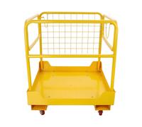 Forklift Safety Cage 36x36 Inch, 1200 LBS Forklift Man Basket Work Platform with 4 Wheels