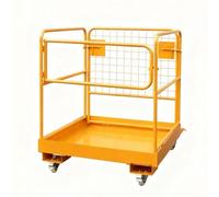 Forklift Safety Cage with Wheels - 5.4t Load Capacity, 92cm Work Surface | Safety Cage with Side Lock, Fixing Bolts & Non-Slip Base