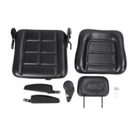 Forklift Seat with Adjustment Switch and Slide Rail, 3 - Level Adjustable Headrest Universal Seat for Dumper Mower Skid Loader Telehandler Backhoe Excavator Dozer, Black (With armrest)