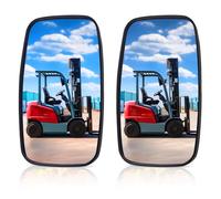 Forklift Universal Rearview Mirror, Tractor Side Rearview Mirrors - Wide Angle Convex Glass Forklift Mirrors For Truck, Boat(2pc, Black, Rectangle）