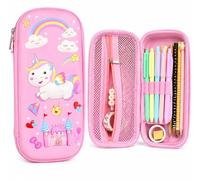 FORKLS 3D Eva Unicorn Pencil Case for Girls - Pencil Case with 3 Compartments, School Pencil Case for Kids, Pencil Case, School Supplies & Gift