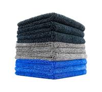 FORKODA The Rag Company (9-Pack 16 in. x 16 in. Professional 70/30 Blend 420 GSM Dual-Pile Plush Microfiber Auto Detailing Towels - Spectrum 420 DARK PACK