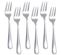 Forks Set of 6,14 cm Cutlery Stainless Steel Forks for Fruits, Desserts, Western Food, Mirror Polishing-Silver(Dishwasher Safe)