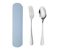 Forks Spoon Set Stainless Steel Dinner Table Forks,2Pcs Portable Cutlery Set, Travel Cutlery, Stainless Steel Flatware Set with Case