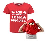 Forlcool Ask Me About My Ninja Disguise Boys' T Shirts Kids Summer Tops (Red,12-13 Years,12 Years,13 Years)