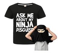 Forlcool Boys Ninja Funny T-Shirt Ask Me About My Ninja Disguise Cotton Tee Top (Black,3-4 Years,3 Years,4 Years)