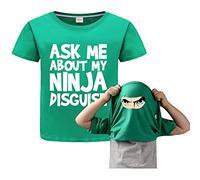 Forlcool Boys Ninja Funny T-Shirt Ask Me About My Ninja Disguise Cotton Tee Top (Green,5-6 Years,5 Years,6 Years)