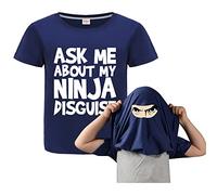 Forlcool Boys Ninja Funny T-Shirt Ask Me About My Ninja Disguise Cotton Tee Top (Navy Blue,7-8 Years,7 Years,8 Years)