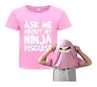 Forlcool Boys Ninja Funny T-Shirt Ask Me About My Ninja Disguise Cotton Tee Top (Pink,5-6 Years,5 Years,6 Years)
