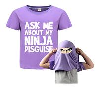 Forlcool Boys Ninja Funny T-Shirt Ask Me About My Ninja Disguise Cotton Tee Top (Purple,3-4 Years,3 Years,4 Years)
