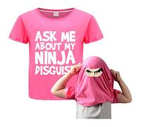 Forlcool Boys Ninja Funny T-Shirt Ask Me About My Ninja Disguise Cotton Tee Top (Rose Red,3-4 Years,3 Years,4 Years)