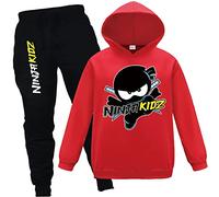 Forlcool Ninja Kidz Kids Tracksuits Boys Girls Hoodies and Trousers 2pc Outfits Casual Jumper and Joggers Set (Red,5-6 Years,5 Years,6 Years)