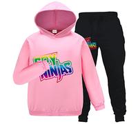 Forlcool Ninjas Merch Girls Tracksuit Hoodie + Trousers 2pcs Kids Ninjas Clothes Set Girls Outfits Sportwear (Pink,3-4 Years,3 Years,4 Years)