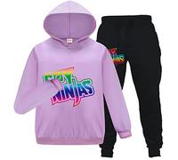 Forlcool Ninjas Merch Girls Tracksuit Hoodie + Trousers 2pcs Kids Ninjas Clothes Set Girls Outfits Sportwear (Purple,3-4 Years,3 Years,4 Years)