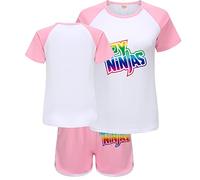 Forlcool Ninjas Merch Pjs Girls Pyjamas Tshirt+Shorts 2pcs Clothing Set Kids Girl Sleepwear Comfortable Outfits (Pink,2-3 Years)