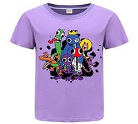 Forlcool Rainbow Boys Summer T-Shirt 100% Cotton Top Tee YouTube Game Merch (Purple,5-6 Years,5 Years,6 Years)