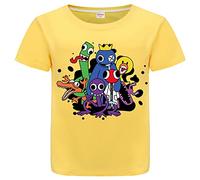 Forlcool Rainbow Friends Boys Summer T-Shirt 100% Cotton Top Tee YouTube Game Merch (Yellow,9-10 Years,9 Years,10 Years)