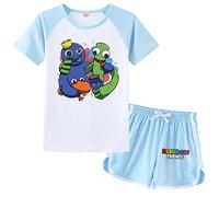 Forlcool Rainbow Friends Kids Pyjamas Set YouTube Game Merch Blue Monster Pjs for Kids Age 3-13 Years (Sky Blue,7-8 Years)