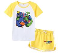 Forlcool Rainbow Friends Kids Pyjamas Set YouTube Game Merch Blue Monster Pjs for Kids Age 3-13 Years (Yellow,9-10 Years)