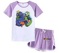 Forlcool Rainbow Friends Kids Pyjamas Set YouTube Game Merch Blue Monster Pjs for Kids Age 3-13 Years (Purple,5-6 Years)