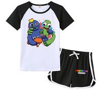Forlcool Rainbow Friends Kids Pyjamas Set YouTube Game Merch Blue Monster Pjs for Kids Age 3-13 Years (Black,7-8 Years)