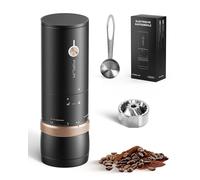 FORLIM Portable Electric Coffee Grinder for Travel, Office and Camping, 80 Grind Settings, 15g Single-Serve Capacity, Cordless Burr Coffee Grinder with Double-Click Start