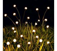 Forlivese 10 LED Solar Lights Outdoor Waterproof IP65, Bigger Firefly Solar Garden Lights, 2 Modes Bigger Swaying for Garden Plant Pathway Patio Porch Decorations(Warm White,2 Pack 20 Bulbs)