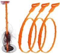 Forlivese 25 Inch Drain Snake 3 Pack, Hair Clog Remover Sink Unblocker
