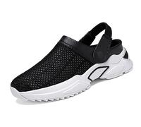 FORLUZ Men's Orthopedic Summer Sandals - Breathable Mesh Net, Stay Cool and Comfortable Non-Slip Lightweight Slippers for Indoor/Outdoor Use (Color : Nero, Size : 6.5 UK)
