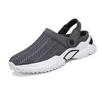 FORLUZ Men's Orthopedic Summer Sandals - Breathable Mesh Net, Stay Cool and Comfortable Non-Slip Lightweight Slippers for Indoor/Outdoor Use (Color : Gray, Size : 6 UK)