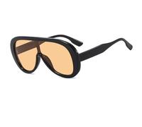 FORLUZ One Piece Sunglasses Women Fashion Oversized Men Goggle Shades Uv400 Trending Eyewear(Black-Orange)
